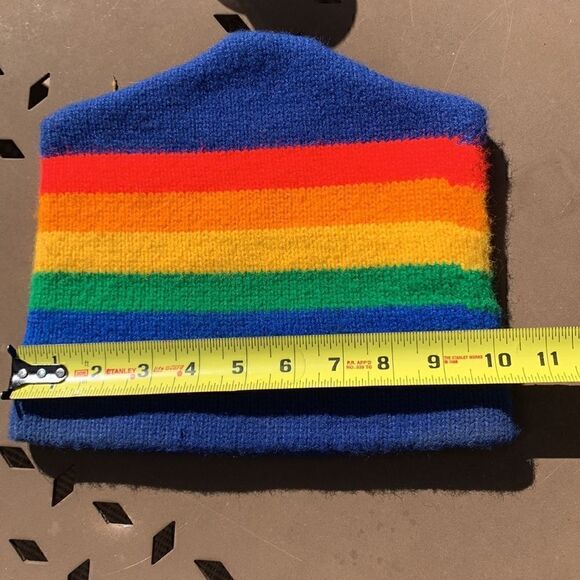 Vintage Ski Hat Wool Striped 80’s Cold Winter Snowboard Rainbow y2k - Picture 6 of 6